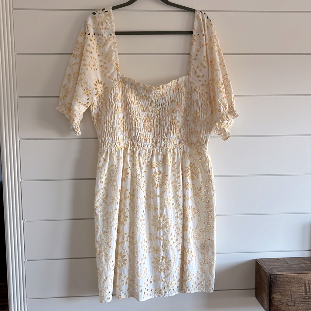 Greylin Evan’s Embroidered Eyelet Cotton Dress New